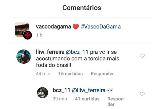   Bruno César responds to the follower's commentary 