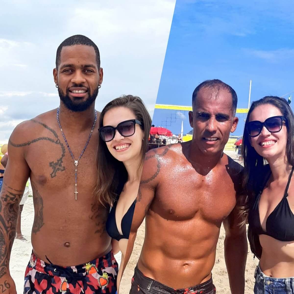 Dedé e Felipe na praia