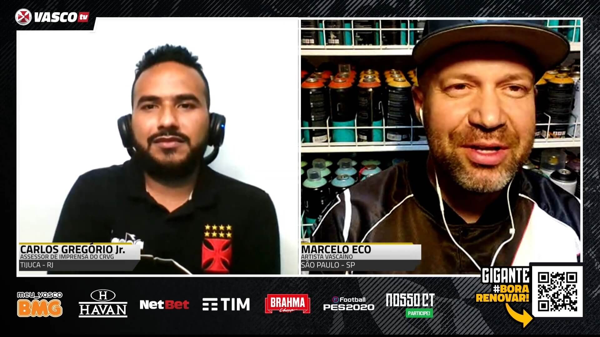 Marcelo Eco participou de live na Vasco TV