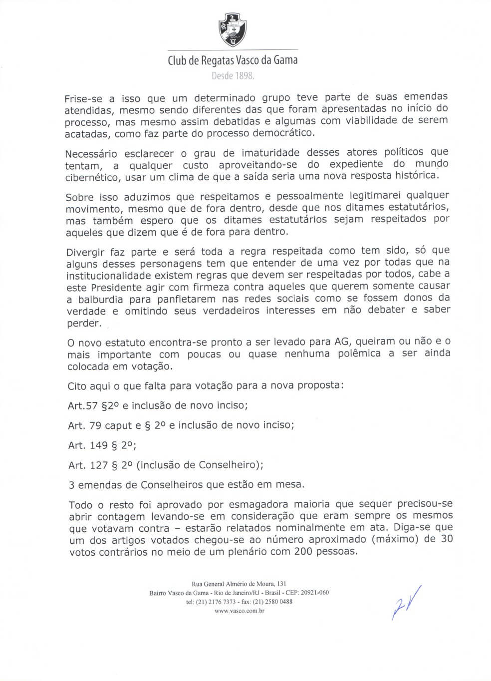 Nota de esclarecimento Roberto Monteiro