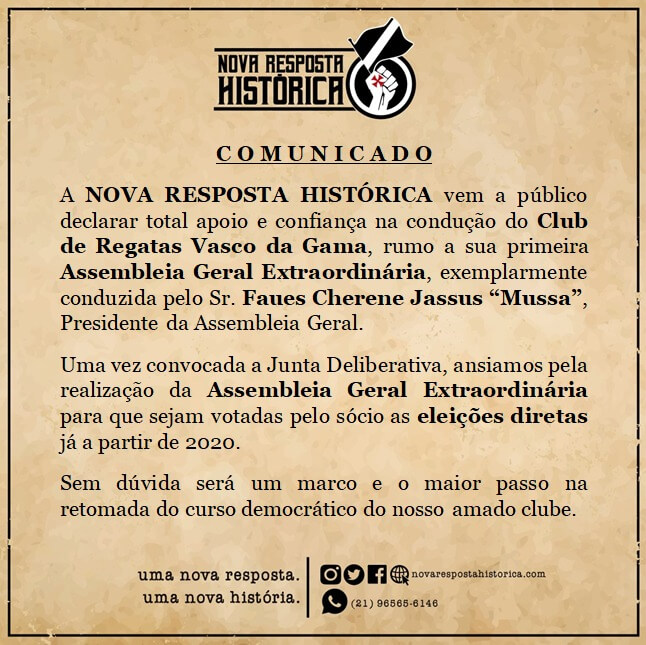 Comemoração do Nova Resposta Histórica