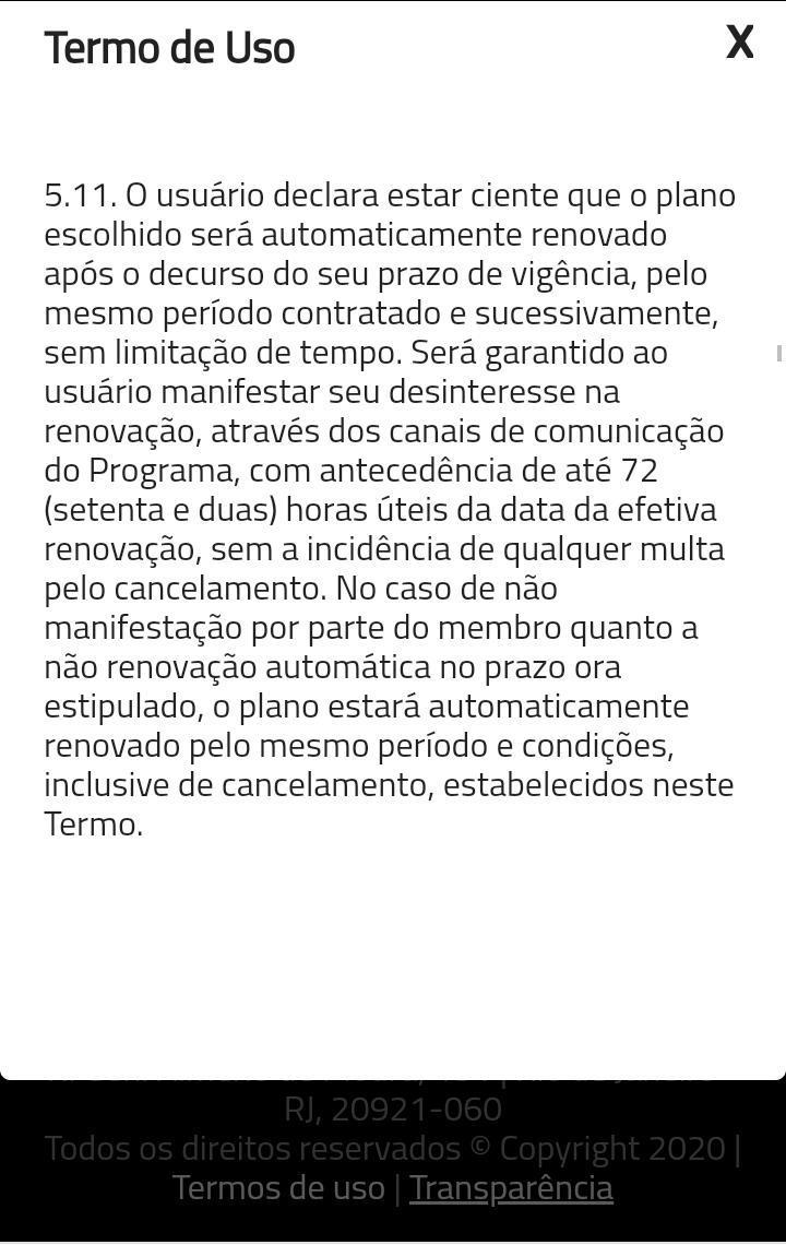 Renovação automática está prevista no contrato