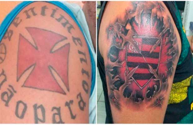 Vascaíno troca tatuagem do Vasco pelo Urubu Vascaíno troca tatuagem do Vasco pelo Urubu