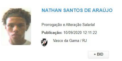Vasco renova com Nathan até 2022