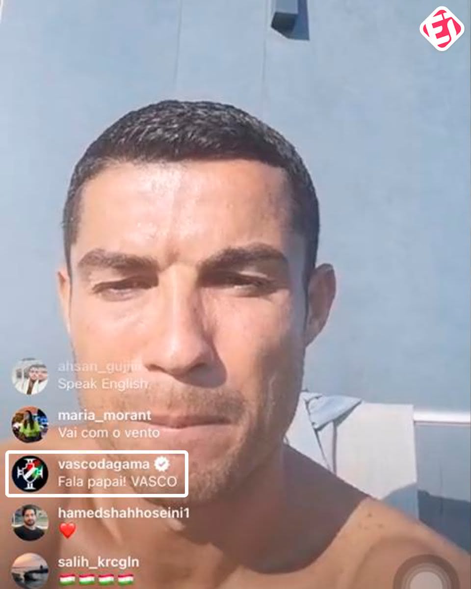 Vasco comenta em live de Cristiano Ronaldo