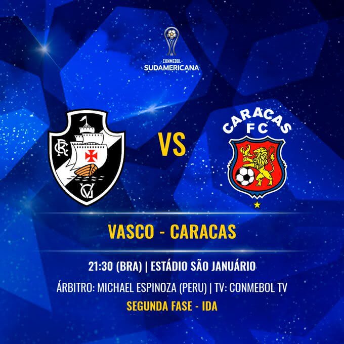 Sul-Americana destaca Vasco x Caracas