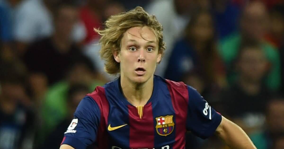 Alen Halilovic defendendo o Barcelona