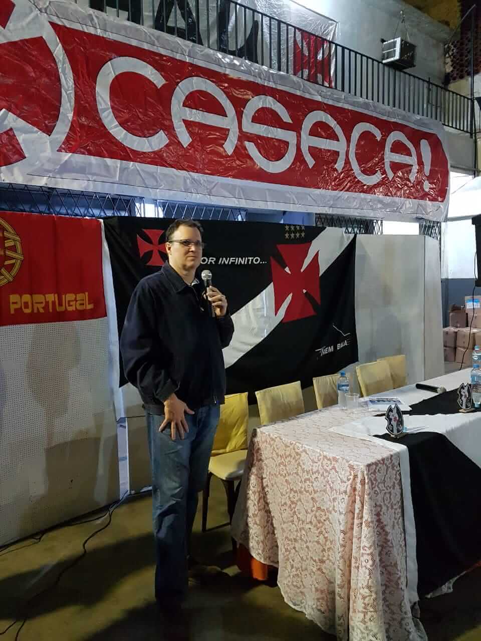 Sérgio Frias durante convenção da chapa Aqui é Vasco