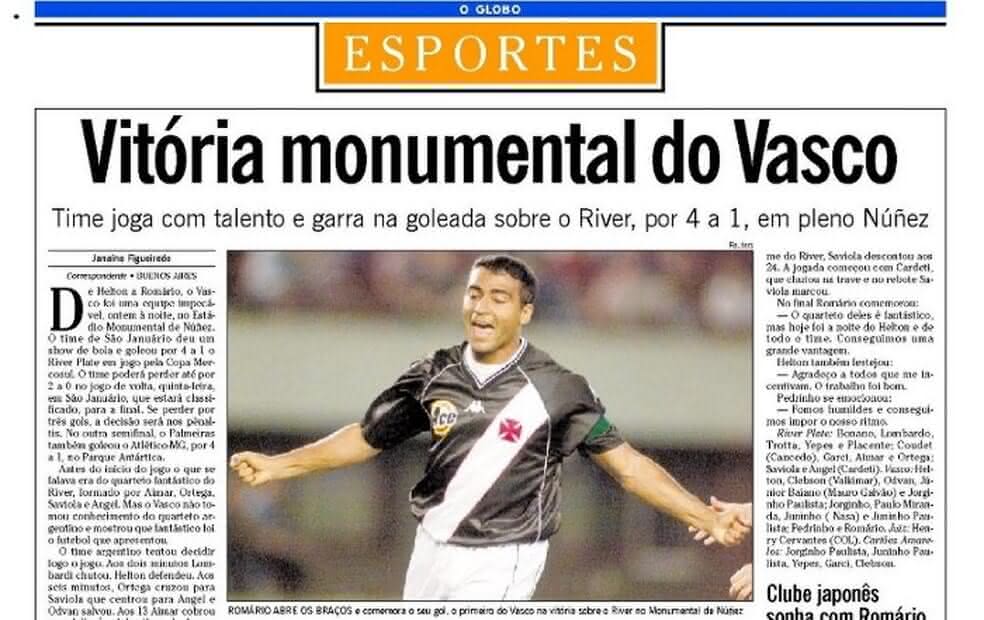 Vasco goleou o River Plate em 2000