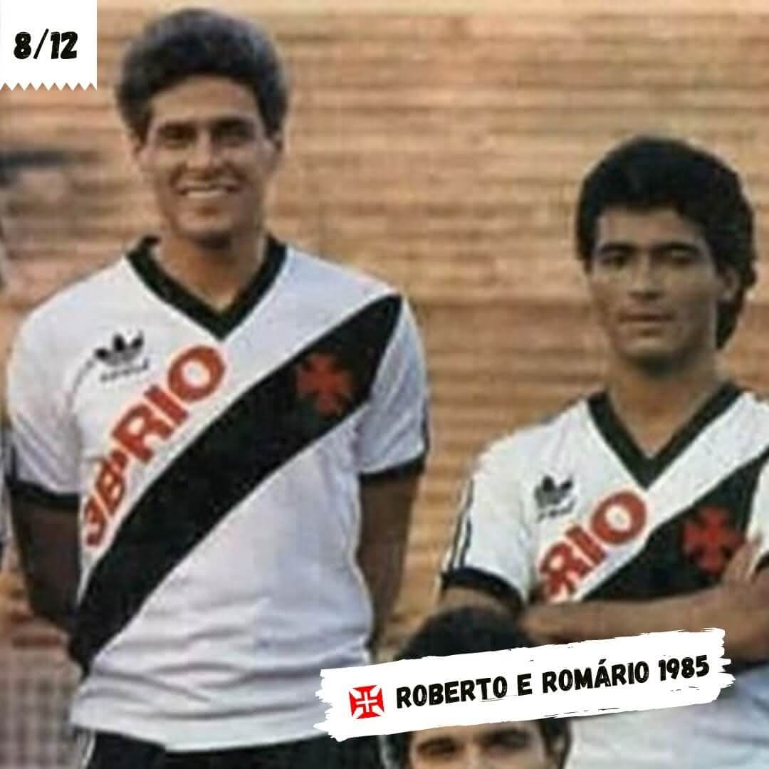 Roberto Dinamite e Romário na época que o Baixinho surgia para o futebol