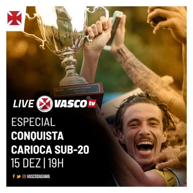 Vasco TV realizará live sobre a conquista do Carioca Sub-20