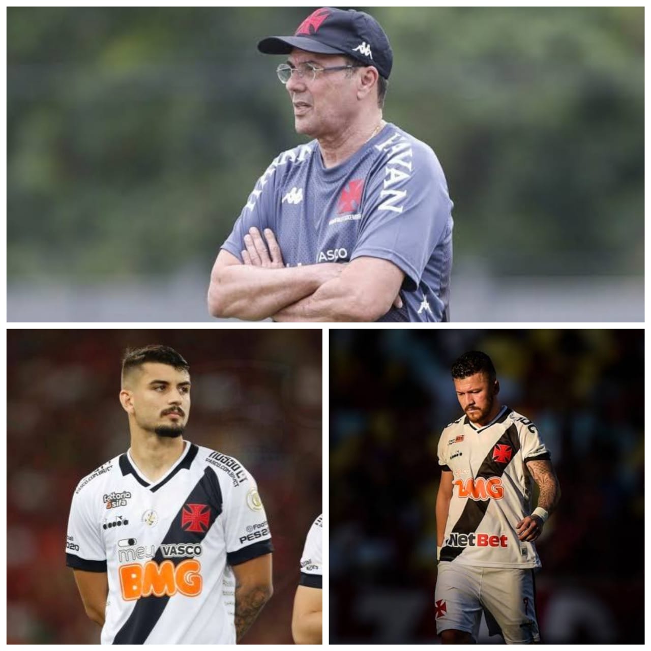 Luxemburgo, Ricardo Graça e Rossi com a camisa do Vasco