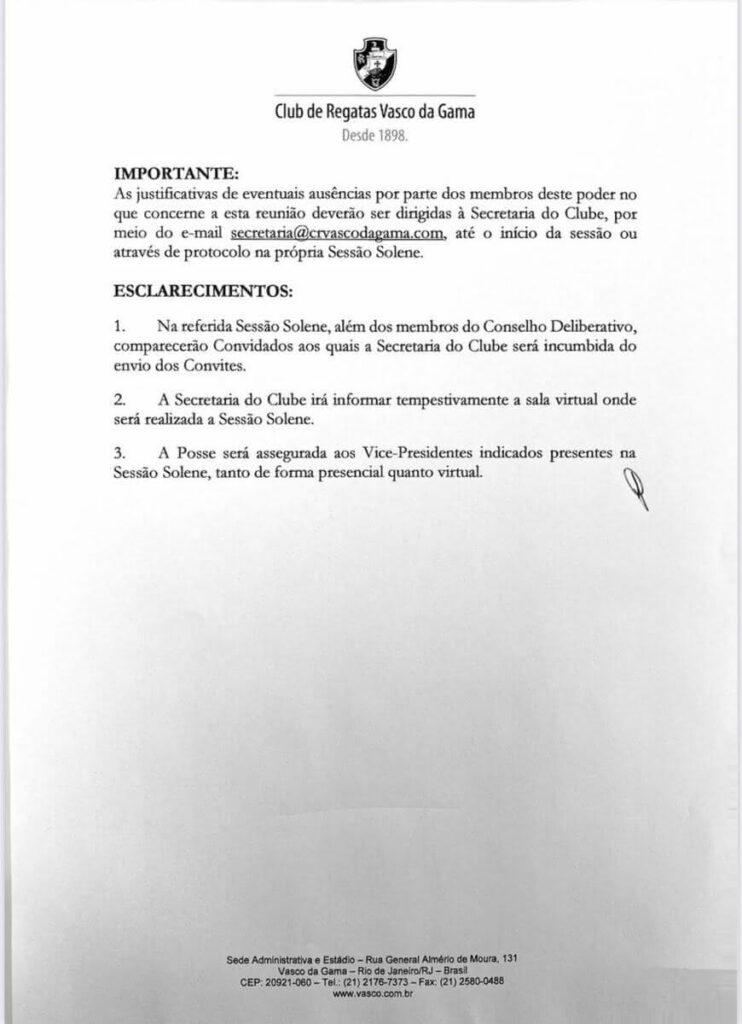  Edital de convocação para a rerratificação da posse de Jorge Salgado