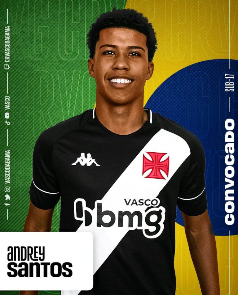 Andrey Santos é Convocado Para Treinos Da Seleção Brasileira Sub 17 Vasco Notícias 6677