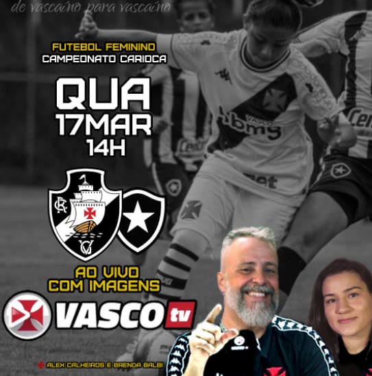 Alex Calheiros e Brenda Balbi protagonizam transmissão da Vasco TV