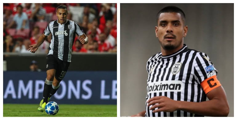 Respectivamente, Léo Jabá e Léo Matos atuando pelo PAOK, da Grécia