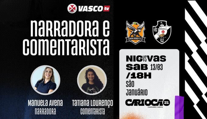 Transmissão feminina no confronto Vasco x Nova Iguaçu