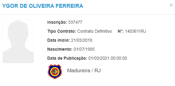 Renovação de contrato de Ygor Catatau com o Madureira no BID da CBF