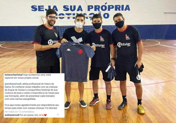 Andrey em visita ao projeto Bola no Chão