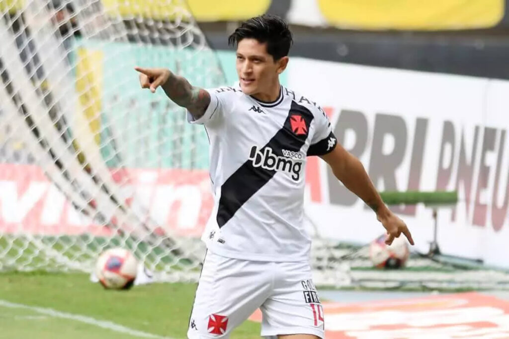 Germán Cano comemora gol contra o Botafogo