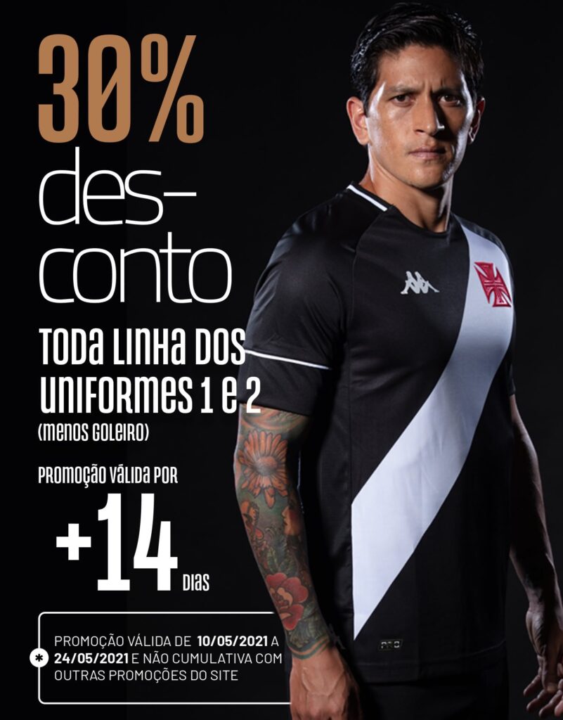 Vasco prorroga promoção e aumenta desconto em camisas do Clube