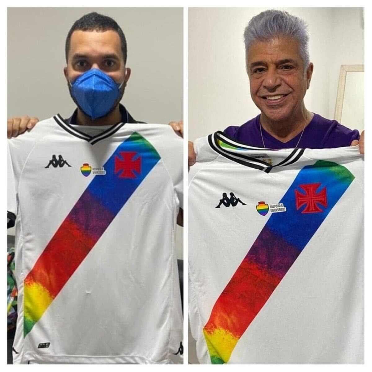 Lulu Santos e Gil do Vigor com a camisa do Vasco