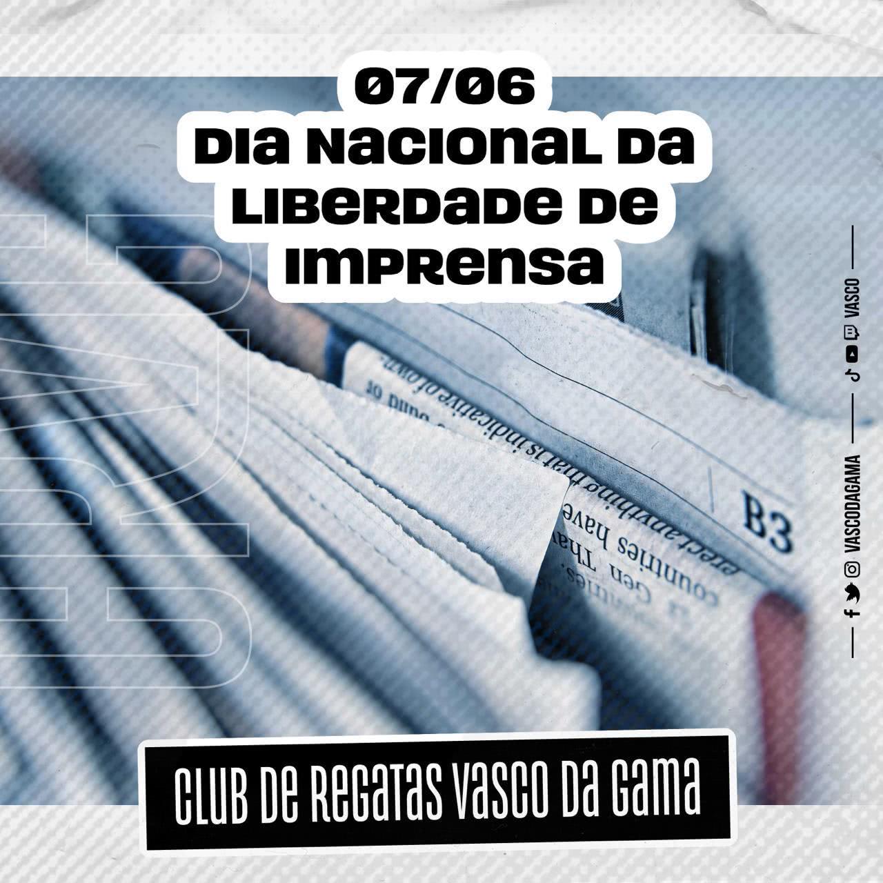 Vasco destaca o Dia Nacional da Liberdade de Imprensa