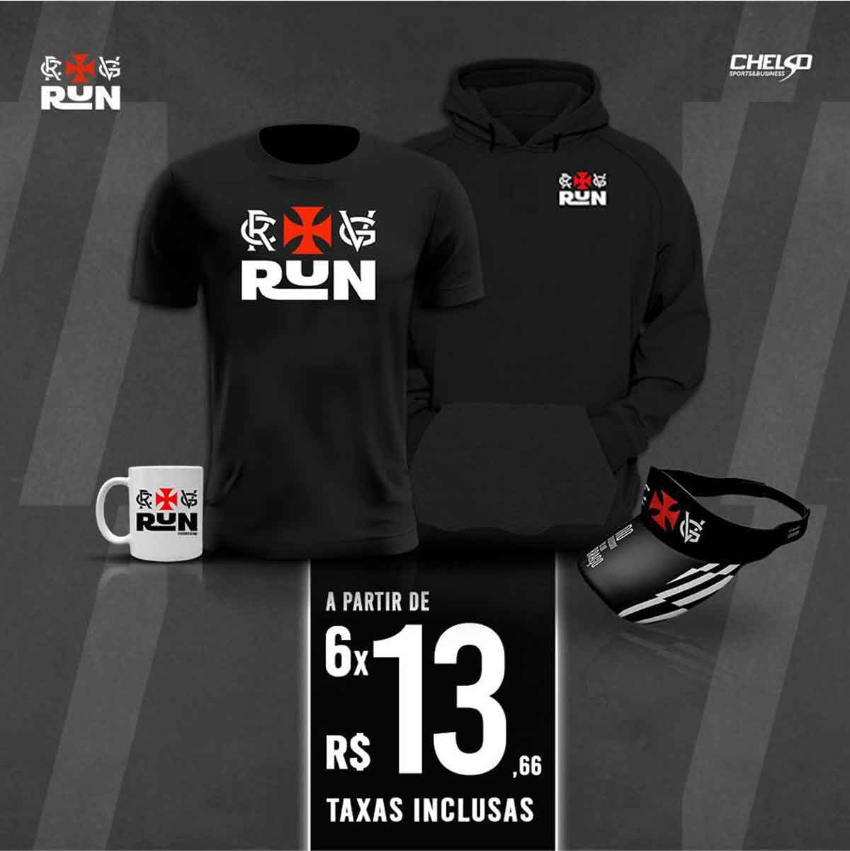 Kit para a corrida de rua do Vasco