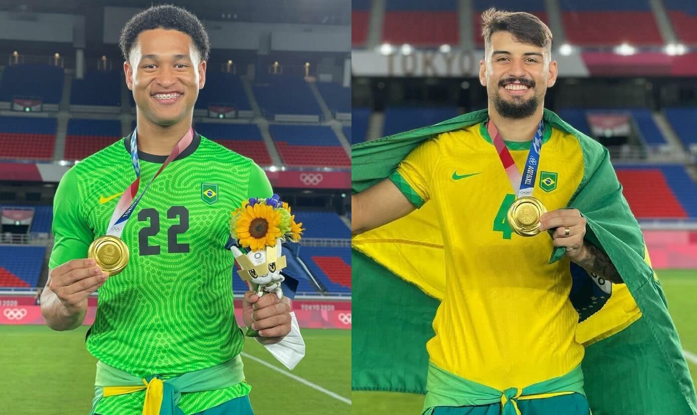 Respectivamente, Lucão e Ricardo Graça, campeões com a seleção brasileira nas Olimpíadas de Tóquio