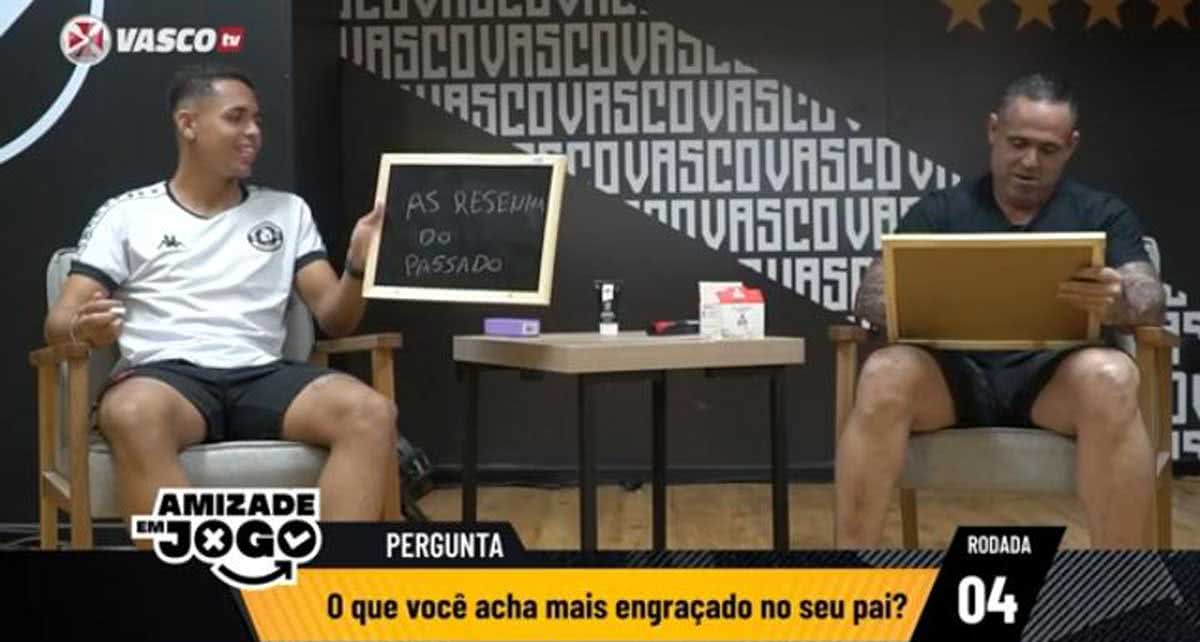 Marlon Santos e seu pai em vídeo da Vasco TV