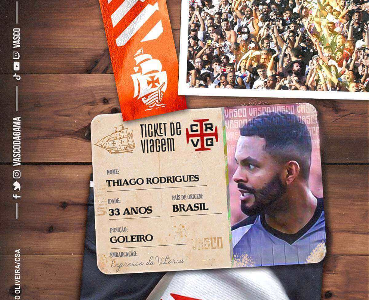 Thiago Rodrigues é o novo goleiro do Vasco