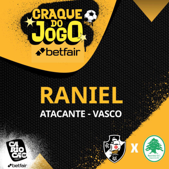 Twitter do Cariocão escolhe Raniel como craque da partida entre Vasco e Boavista