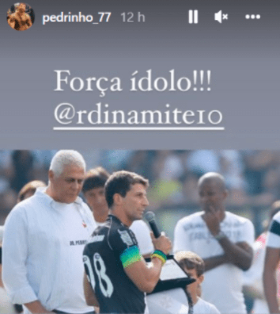 Stories do comentarista Pedrinho com Roberto Dinamite 