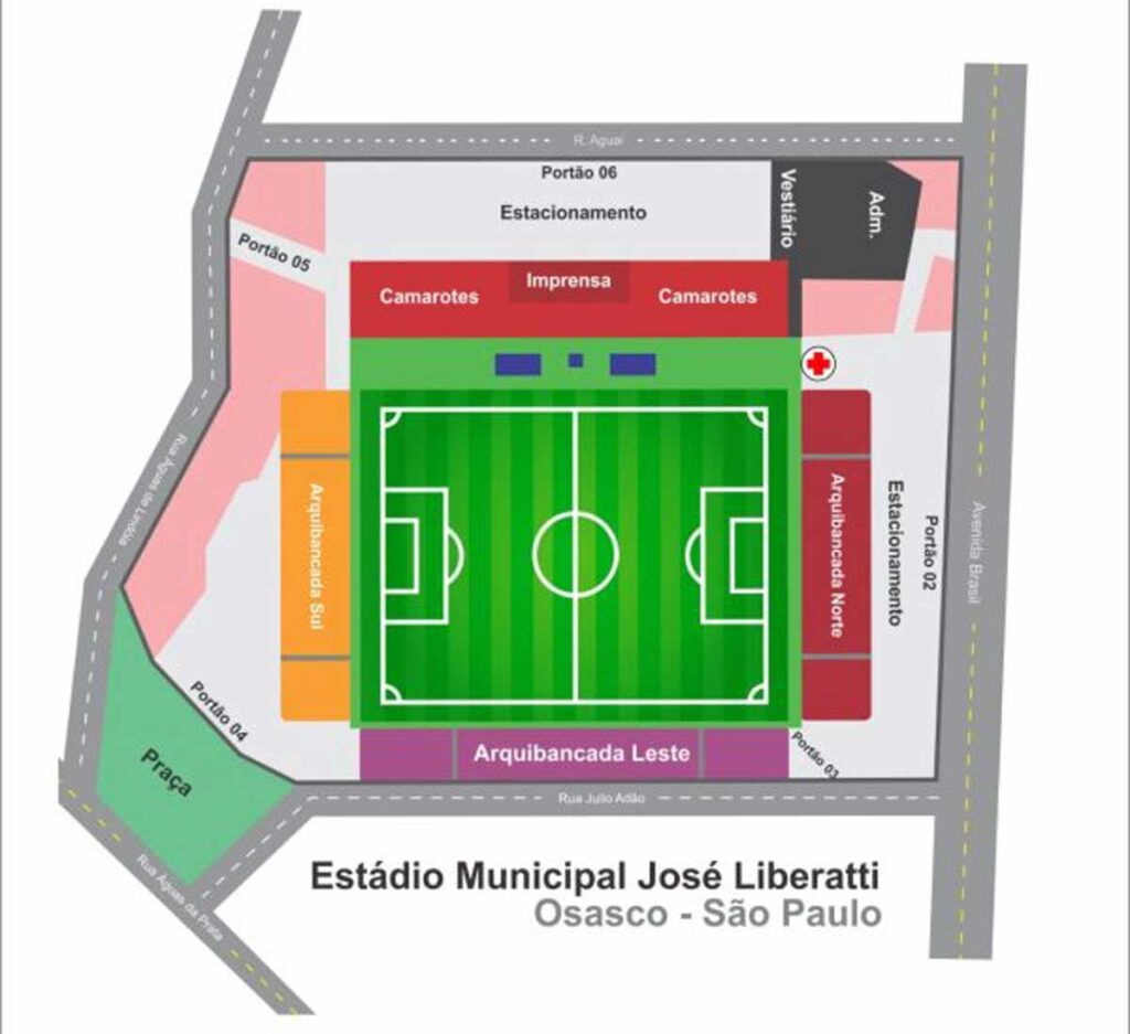 Mapa do estádio José Liberatti