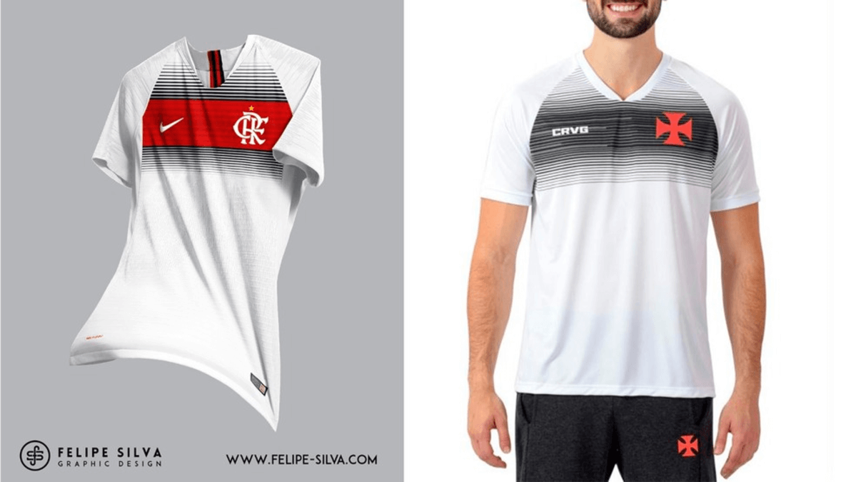 Design camisa Flamengo TCC Felipe Silva x camisa produzida pela Braziline