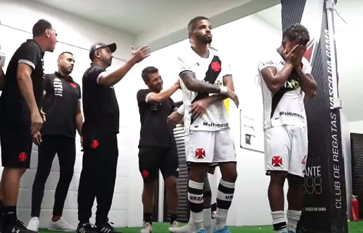 Vestiário do Vasco após a vitória por 3x0 sobre o Resende pelo Carioca 2022