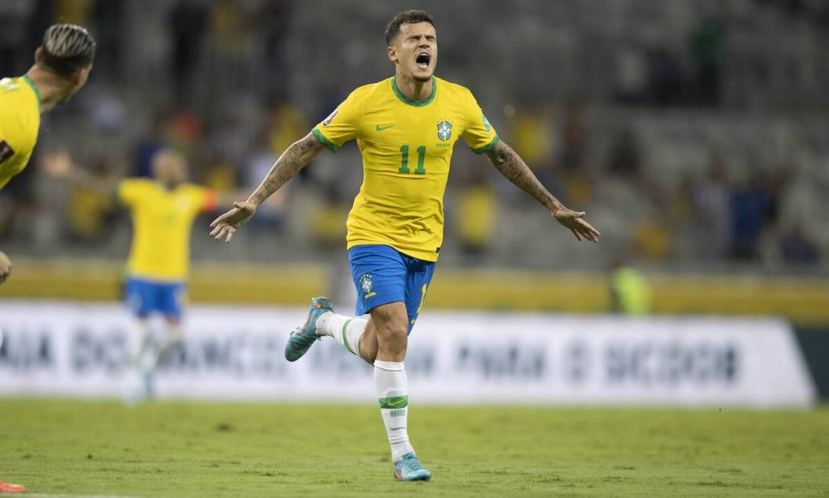Philippe Coutinho em ação pela Seleção Brasileira