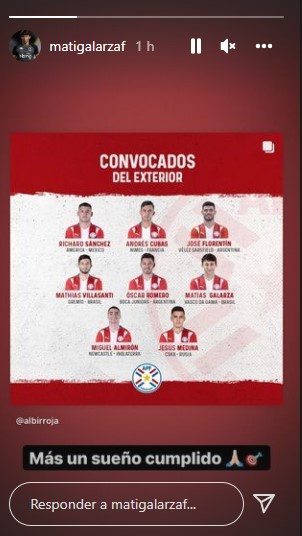 Matías Galarza convocado pela Seleção Paraguaia