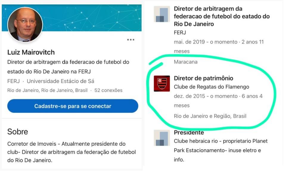 Perfil de Luiz Mairovitch no Linkedin