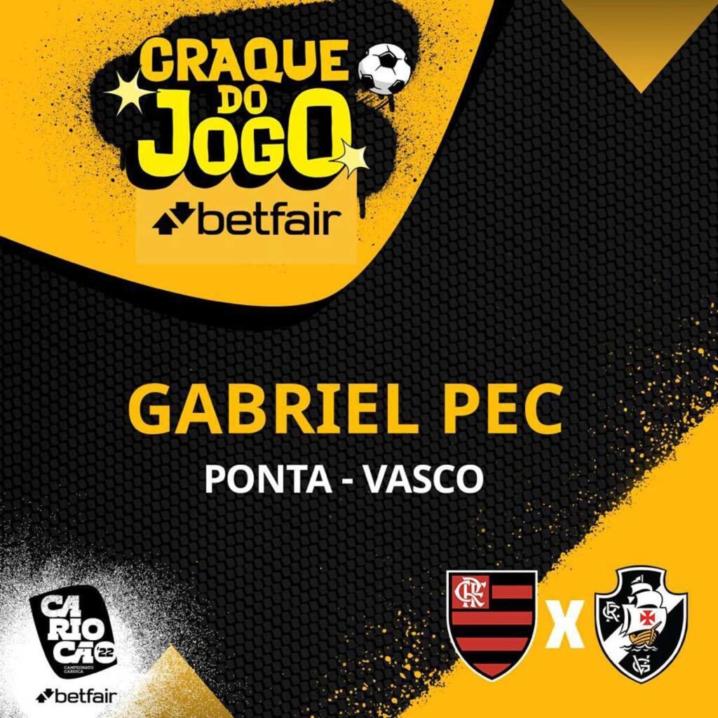 Gabriel Pec foi eleito o Craque do Jogo na partida entre Flamengo e Vasco