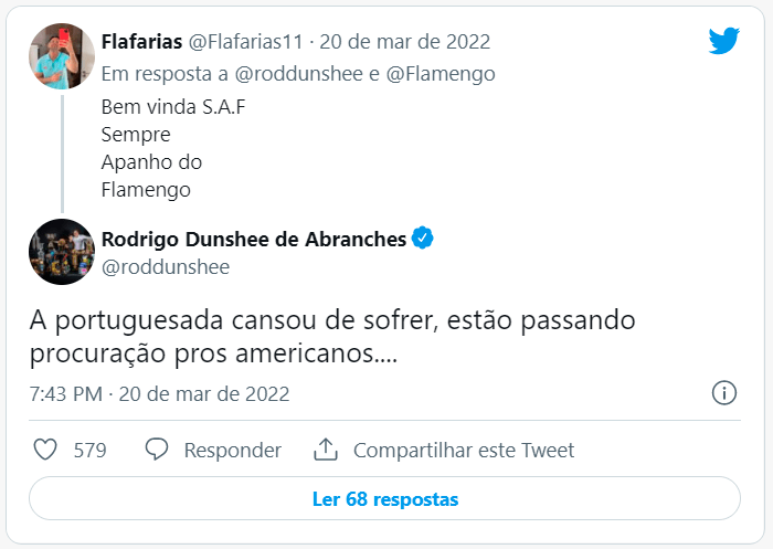 Declaração de Rodrigo Dunshee de Abranches, VP do Flamengo