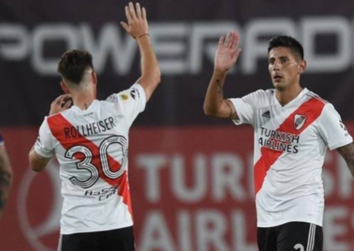 Benjamín Rollheiser e Fabrizio Angileri em ação pelo River Plate