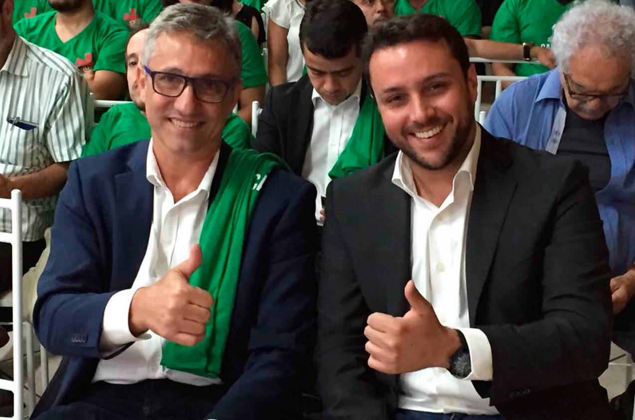 Alexandre Campello ao lado de Julio Brant durante a campanha eleitoral no Vasco