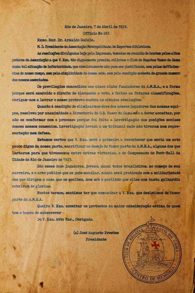 Carta Resposta Histórica 1924