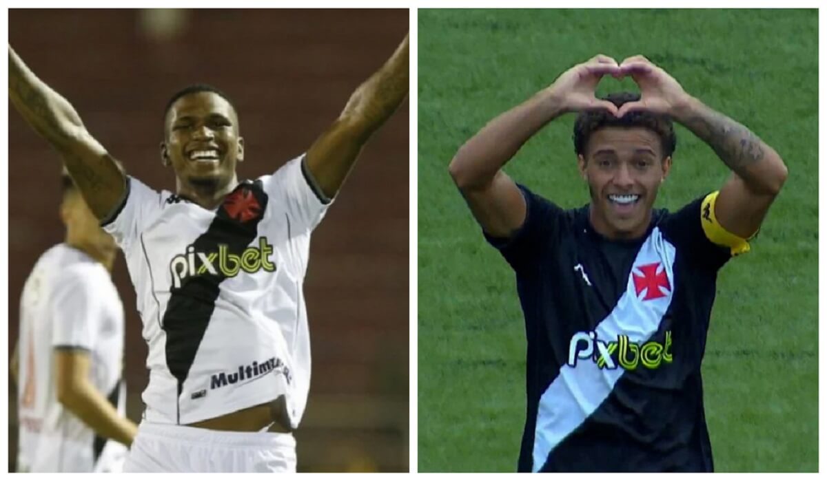 Respectivamente, Juninho e Figueiredo em ação pelo Vasco