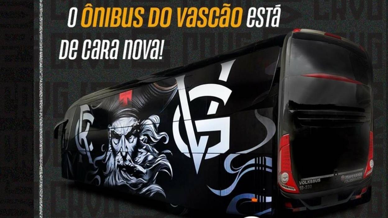 Ônibus do Vasco recebe novo layout