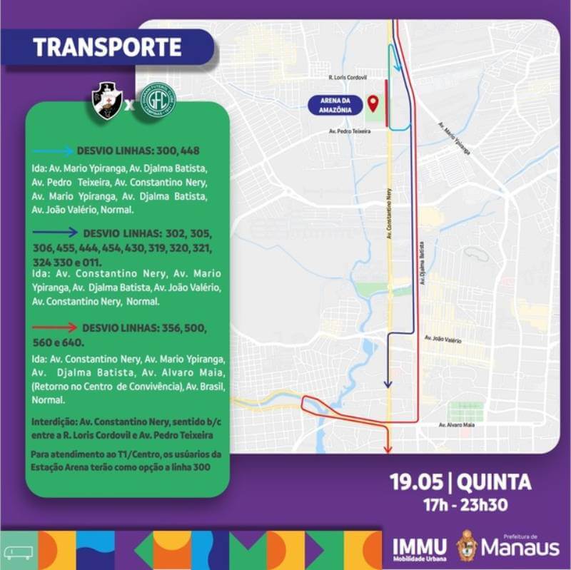 Confira como ficará o transporte para Guarani x Vasco