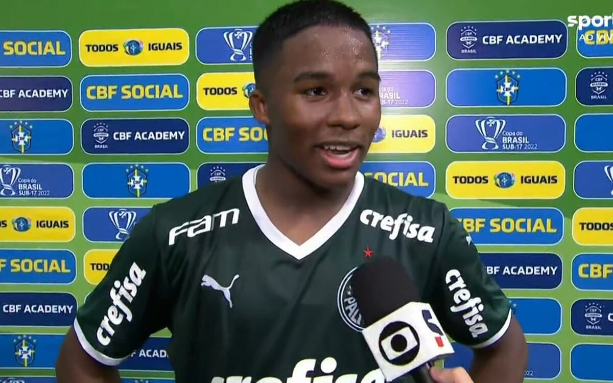 Endrick em entrevista após Palmeiras 4 x 1 Vasco pelo jogo de ida da final da Copa do Brasil Sub-17 2022