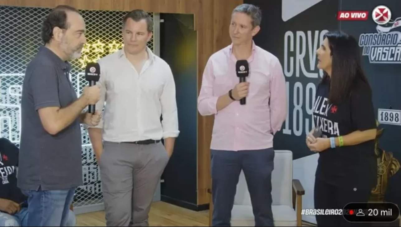 Juan Arciniegas, Don Dransfield e Carlos Osório na Vasco TV