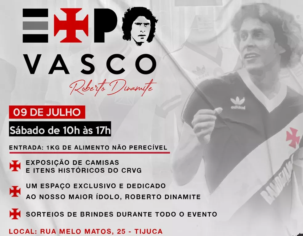 ExpoVasco terá homenagem a Roberto Dinamite